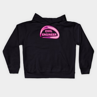 Pink Civil Engineer Kids Hoodie